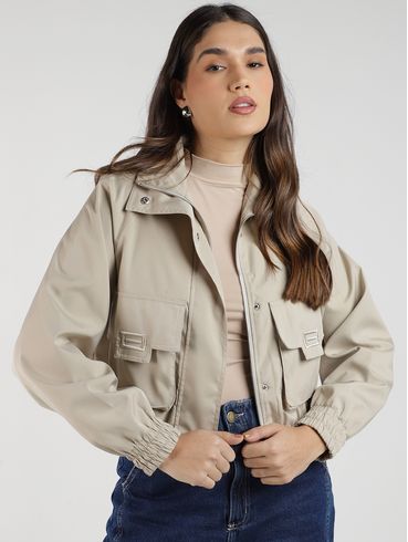 Casaco Bolsos Cargo Eagle Rock Feminino CAQUI