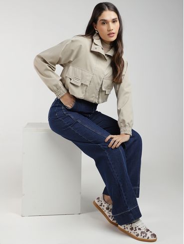 Casaco Bolsos Cargo Eagle Rock Feminino CAQUI