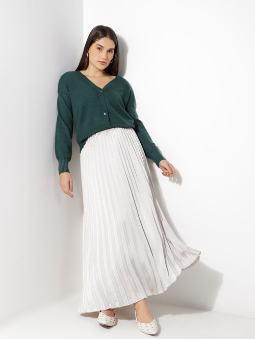 Cardigan Tricot Modal Feminino VERDE