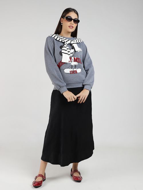 Moletom Mickey Disney Feminino CINZA CLARO