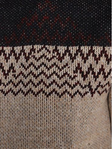Blusão Tricot Trabalhado Masculino BEGE