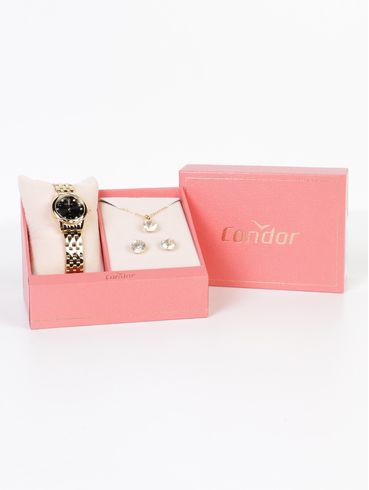 Relógio+Acessório Condor Feminino DOURADO