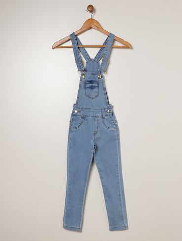 Macacão Jardineira Skinny Infantil Para Menino - AZUL