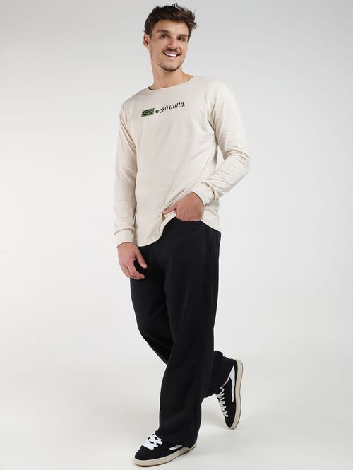 Calça Sarja Reta Oversized Masculina PRETO