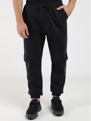 Calça  Moletom Cargo Masculina PRETO