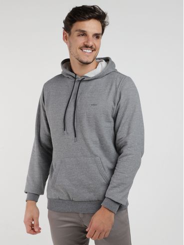 Moletom com Capuz Masculino MESCLA ESCURO