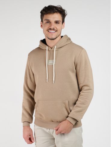 Moletom Canguru Com Capuz Masculino BEGE