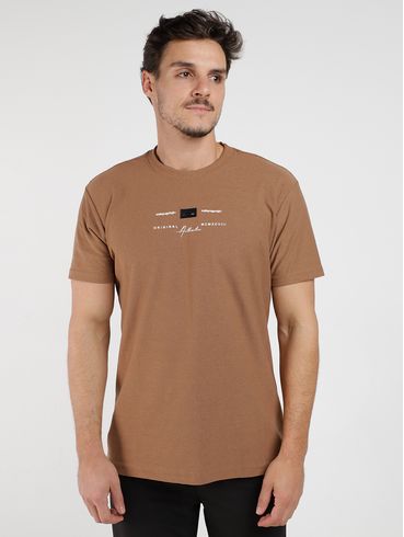 Camiseta Manga Curta Gangster Masculina BEGE