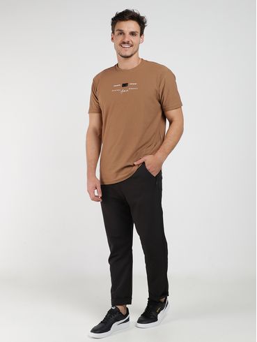 Camiseta Manga Curta Gangster Masculina BEGE