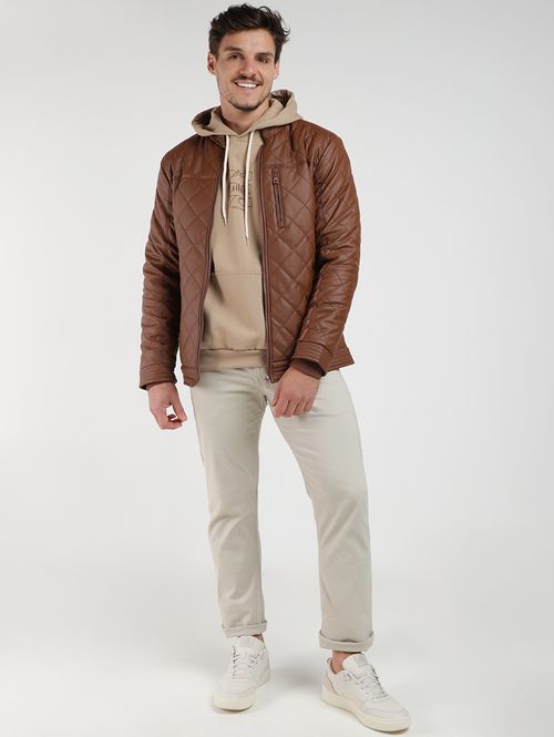 Jaqueta PU Elétron Masculina MARROM