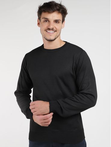 Blusão Tricot Básico Masculino PRETO