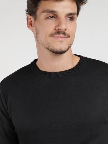 Blusão Tricot Básico Masculino PRETO