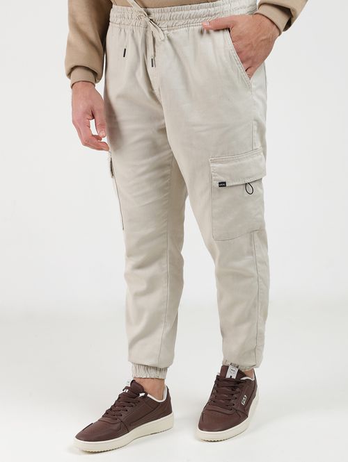 Calça Sarja Jogger Cargo Masculina AREIA