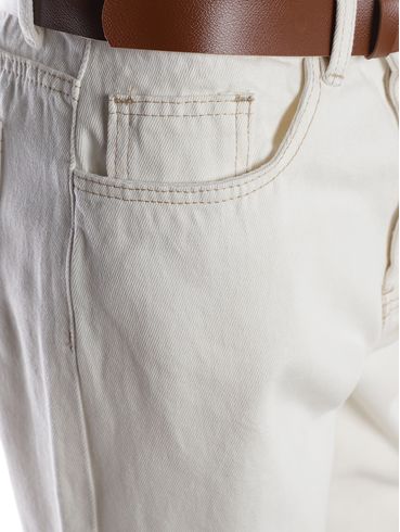 Calça Sarja Wide Leg Feminina OFF WHITE