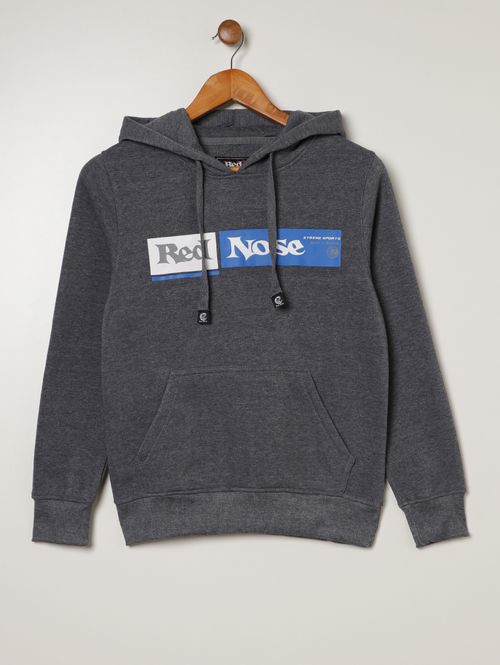 Moletom Com Capuz Juvenil Para Menino - CINZA