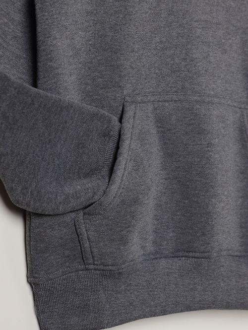 Moletom Com Capuz Juvenil Para Menino - CINZA