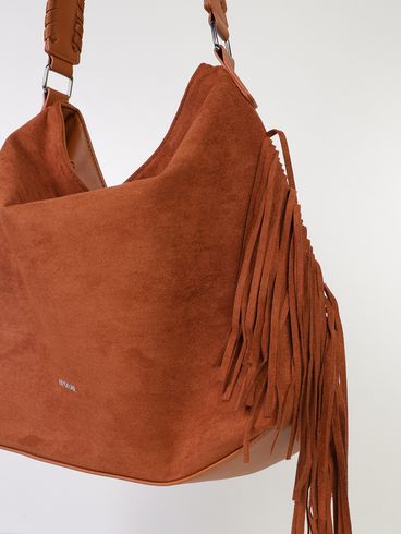 Bolsa Hobo Camurça Franja Feminina CARAMELO