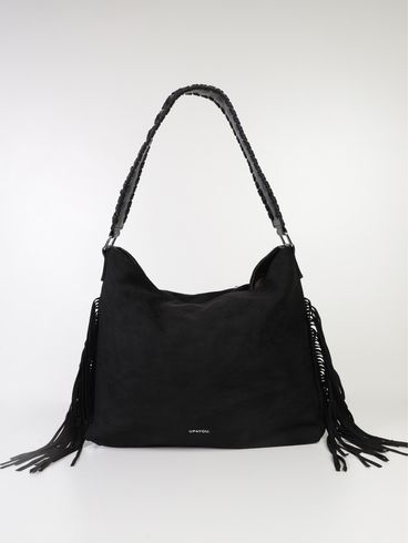 Bolsa Hobo Camurça Franja Feminina PRETO