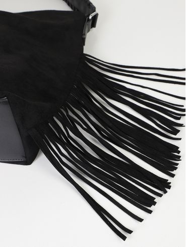 Bolsa Hobo Camurça Franja Feminina PRETO