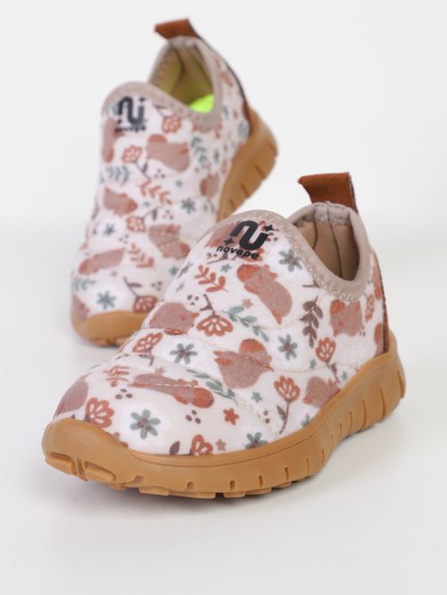 Tênis Calce Fácil Capivara Infantil - BEGE/MARROM