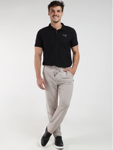 Polo Manga Curta Gangster Masculina PRETO