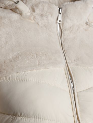 Casaco Parka Ajuste na Cintura Feminino OFF WHITE