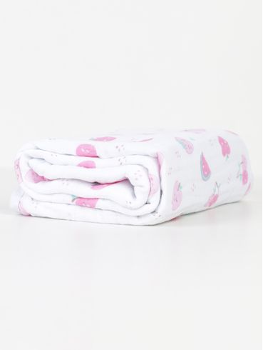 Toalha com Capuz Infantil Para Bebê - Rosa