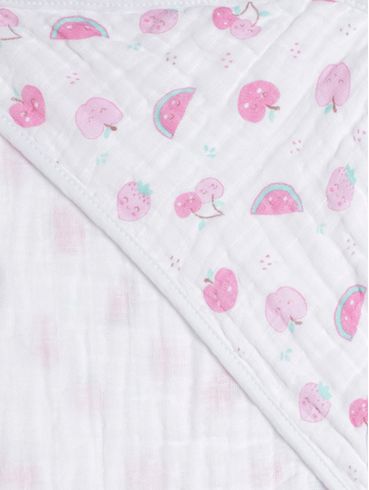 Toalha com Capuz Infantil Para Bebê - Rosa