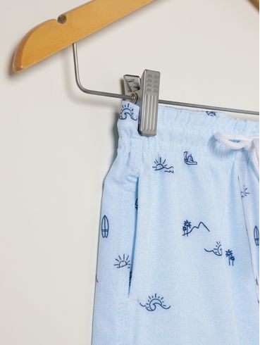 Bermuda Gangster Infantil Para Menino - AZUL