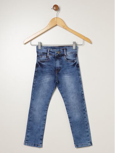 Calça Jeans Estonada Infantil Para Menino - AZUL