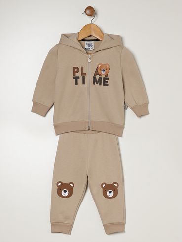 Conjunto Longo Infantil Para Bebê - BEGE
