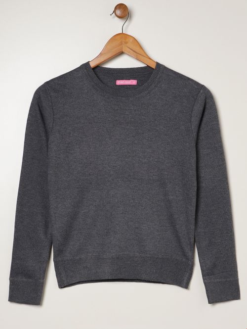 Blusão Tricot Juvenil Para Menina - CINZA