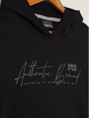Camiseta Manga Longa Juvenil Para Menino - PRETO