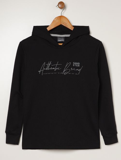 Camiseta Manga Longa Juvenil Para Menino - PRETO