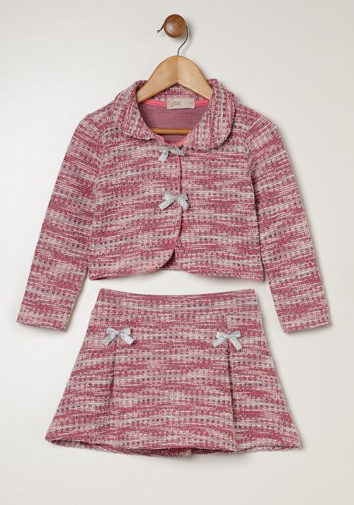 Conjunto Curto Laços Infantil Para Menina - ROSA