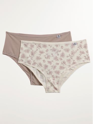 Kit com 02 Calcinhas Altas Del Rio Feminina NATURAL/NUDE
