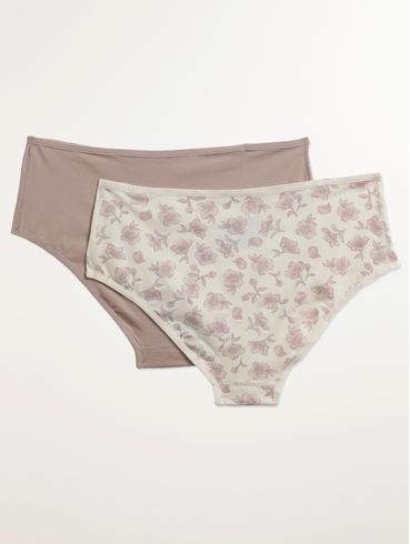 Kit com 02 Calcinhas Altas Del Rio Feminina NATURAL/NUDE