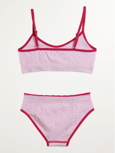 Conjunto Lingerie Sem Bojo Infantil Para Menina - ROSA