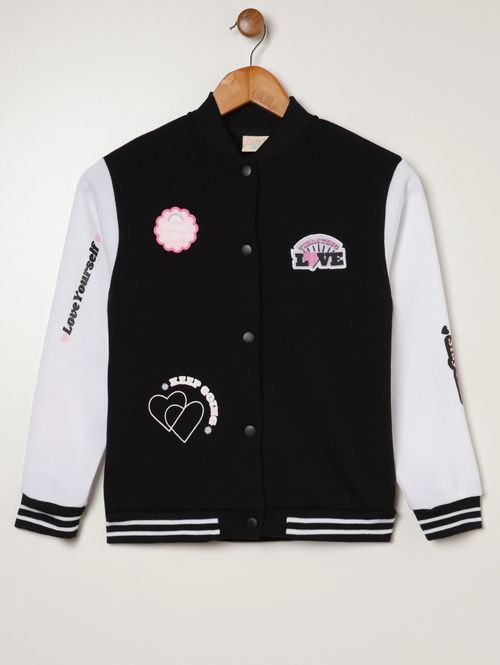 Jaqueta College Juvenil Para Menina - PRETO