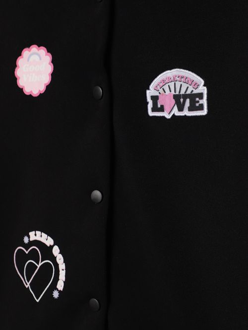 Jaqueta College Juvenil Para Menina - PRETO