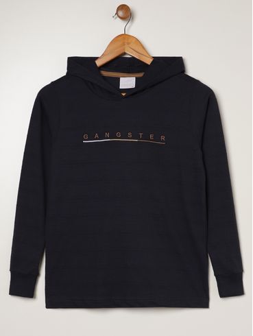 Camiseta Manga Longa Juvenil Para Menino - MARINHO