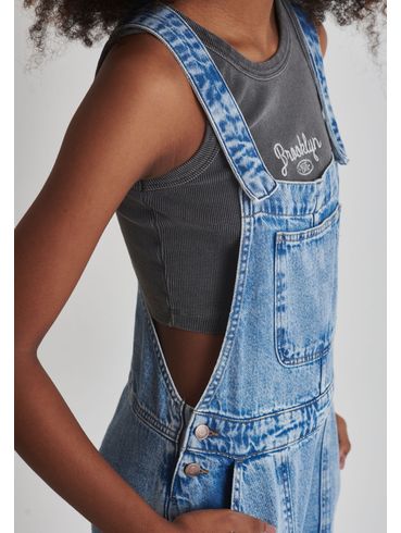 MACACÃO JEANS COM BOLSOS CARGO
