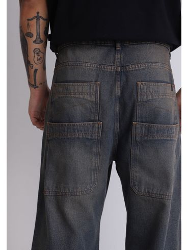 Calça jeans baggy bolso duplo