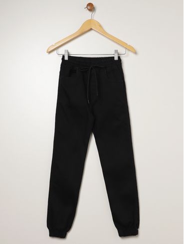 Calça Sarja Jogger Juvenil Para Menino - PRETO