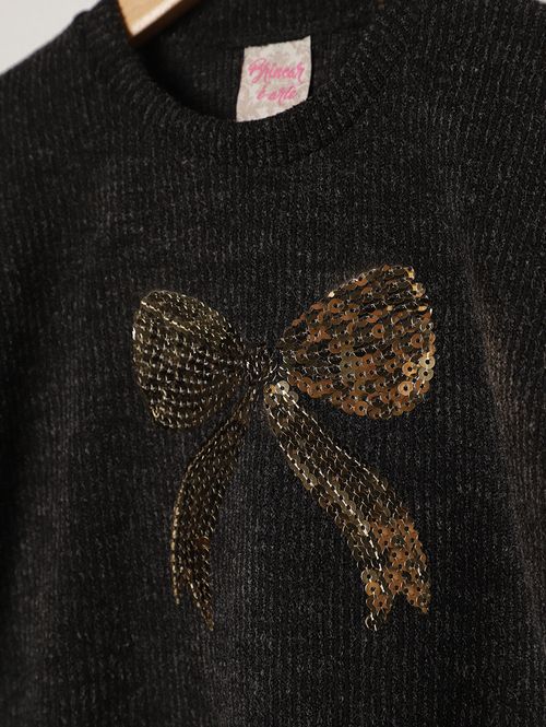 Blusão Tricot Infantil Para Menina - PRETO