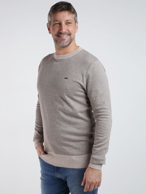 Blusão Tricot Trabalhado Dixie Masculino BEGE
