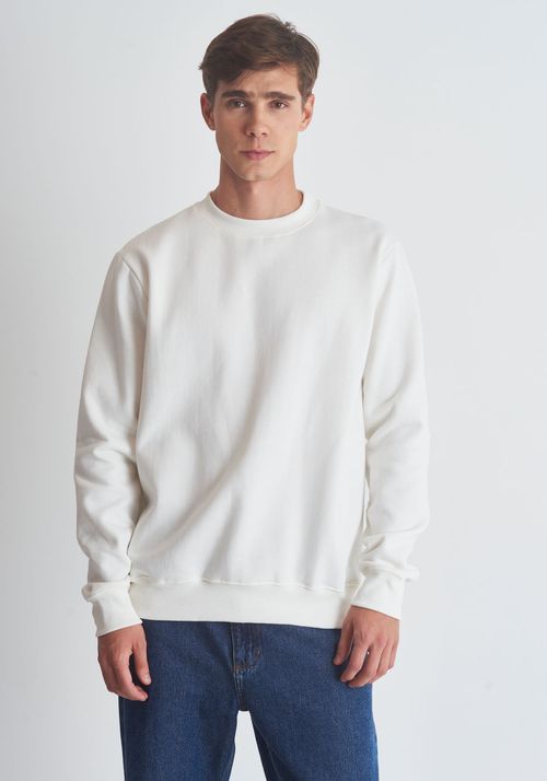 Moletom básico gola careca off white