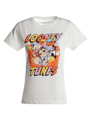 Blusa Manga Curta Looney Tunes Feminina OFF WHITE