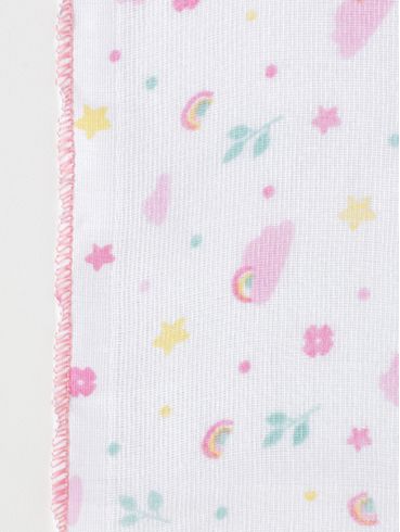 Kit de Babetes Estampados Infantil Para Bebê - Rosa