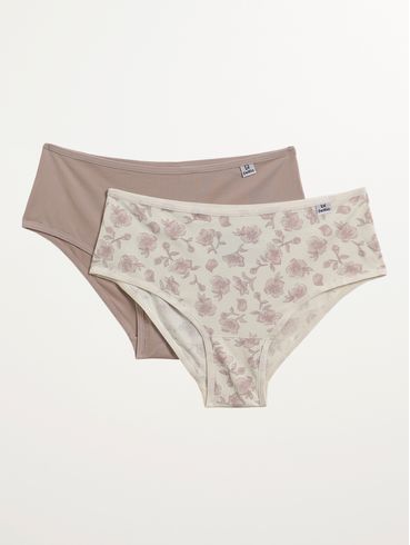 Kit com 02 Calcinhas Altas Del Rio Feminina NATURAL/NUDE